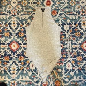 Grey Ribbed Bodysuit